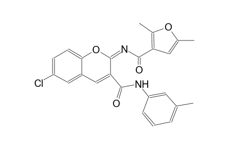 (2E)-6-chloro-2-{[(E)-(2,5-dimethyl-3-furyl)(oxo)methyl]imino}-N-(3-methylphenyl)-2H-chromene-3-carboxamide