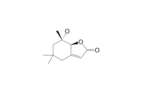 5,6,7,7A-TETRAHYDRO-7C-HYDROXY-5,5,7T-TRIMETHYL-(7A-HR)-BENZOFURAN-2(4H)-ON