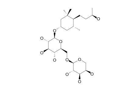 FOLIASALACIOSIDE-H;(3S,5R,6S,9R)-MEGASTIGMAN-3,9-DIOL-3-O-ALPHA-L-ARABINOPYRANOSYL-(1->6)-BETA-D-GLUCOPYRANOSIDE