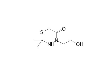 2-Ethyl-4-(2-hydroxyethyl)-2-methyl-1,3,4-thiadiazinan-5-one