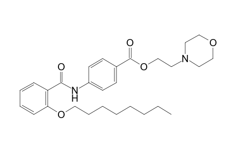 p-[o-(octyloxy)benzamido]benzoic acid, 2-morpholinoethyl ester