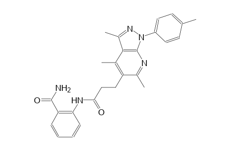 1H-pyrazolo[3,4-b]pyridine-5-propanamide, N-[2-(aminocarbonyl)phenyl]-3,4,6-trimethyl-1-(4-methylphenyl)-