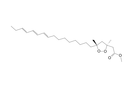 EPIPLAKINIC_ACID_F_METHYLESTER;METHYL-(3-S,5-R,14-E,18-E)-3,5-DIMETHYL-3,5-PEROXYENEICOSA-14,16,18-TRIENOATE