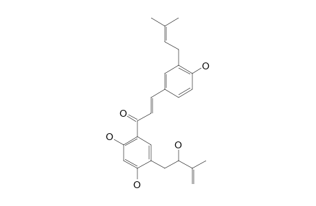 BARTERICIN-A;(-)-3-(3,3-DIMETHYLALLYL)-5'-(2-HYDROXY-3-METHYL-BUT-3-ENYL)-4,2',4'-TRIHYDROXYCHALCONE