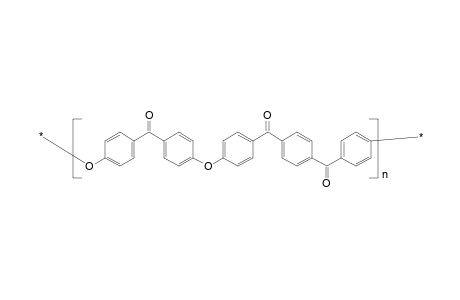 Aromatic polyether ketone, probably p(ekekk), partially crystalline