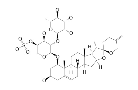 ANGUDRACANOSIDE_B;SPIROST-5,25-(27)-ENE-1-BETA,3-BETA-DIOL-1-O-ALPHA-L-RHAMNOPYRANOSYL-(1->2)-(4-O-SULFO)-ALPHA-L-ARABINOPYRANOSIDE