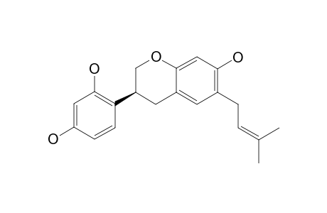 3R(-)-MANUIFOLIN-H;(3R)-6-(3-METHYL-2-BUTENYL)-7,2',4'-TRIHYDROXYISOFLAVAN