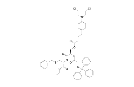 ETHYL-N-(2-TRIPHENYLMETHYLTHIO)-ETHANOYL-0-{4'-[4''-(1''-BIS-(2'''-CHLOROETHYL)-AMINO)-PHENYL]-BUTANOYL}-L-SERYL-S-BENZYL-L-CYSTEINE