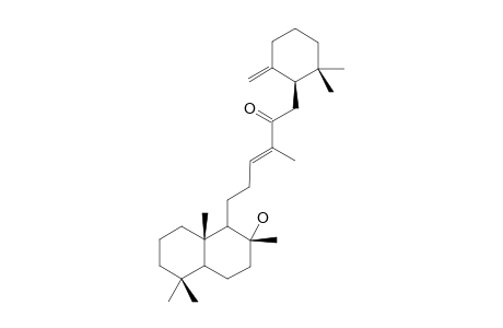 #5;(1R,2R,4AS,8AS,3'E,1''S)-(+)-1-[6'-(2'',2''-DIMETHYL-6''-METHYLENECYCLOHEXYL)-4'-METHYL-5'-OXOHEX-3'-ENYL]-2,5,5,8A-TETRAMETHYLDECAHYDRONAPHTHALEN-2-OL