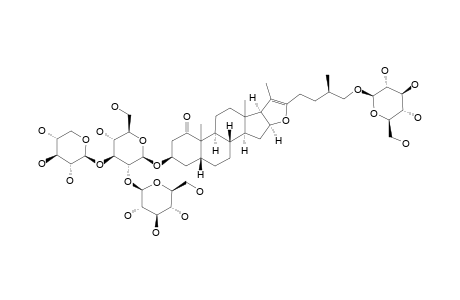 #61;26-O-BETA-D-GLUCOPYRANOSYL-3-BETA,26-DIHYDROXY-(25R)-5-BETA-FUROST-12-ON-20(22)-ENE-3-O-BETA-D-GLUCOPYRANOSYL-(1->2)-[BETA-D-XYLOPYRANOSYL-(1->3)]-BETA-D-G