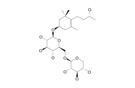 PLATANIONOSIDE-H;(3S,9R)-3,9-DIHYDROXY-MEGASTIGMAN-5-ENE-3-O-PRIMEVEROSIDE