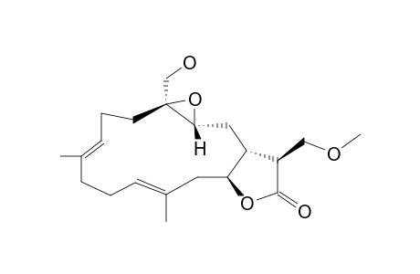 DURUMOLIDE-P;[1R*,3R*,4S*,14S*,15S*,(7E),(11E)]-18-HYDROXY-17-METHOXY-3,4-EPOXY-CEMBRA-7,11-DIEN-16,14-OLIDE