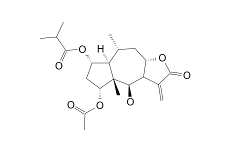 ATHROLIDE_B;(1-S,2-S,4-R,5-R,6-R,7-S,8-S,10-R)-2-(2-METHYLPROPANOYLOXY)-4-ACETOXY-6-HYDROXYGUAI-11-(13)-EN-8,12-OLIDE