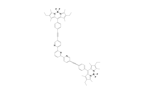 #17;5,5''-BIS-[ETHYNYLPHENYL-4'''-[4'''',4''''-DIFLUORO-8''''-(1'''',3'''',5'''',7''''-TETRAMETHYL-2'''',6''''-DIETHYL-4''''-BORA-3''''A,4''''A-DIAZA-S-INDACENE)]]-2:2';6':2''-TERPYRIDIN