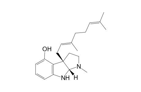 (3aS,8aS)-3a-((E)-3,7-Dimethyl-octa-2,6-dienyl)-1-methyl-1,2,3,3a,8,8a-hexahydro-pyrrolo[2,3-b]indol-4-ol