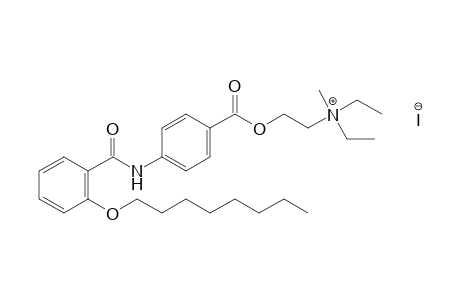 diethyl(2-hydroxyethyl)methylammonium iodide, p-[o-(octyloxy)benzamido]benzoate