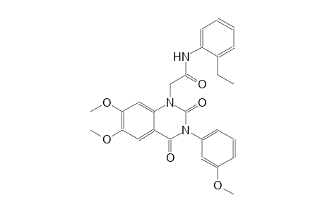 2-(6,7-dimethoxy-3-(3-methoxyphenyl)-2,4-dioxo-3,4-dihydro-1(2H)-quinazolinyl)-N-(2-ethylphenyl)acetamide