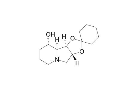 Spiro[cyclohexane-1,2'-[1,3]dioxolo[4,5-a]indolizin]-9'-ol, octahydro-, [3'aR-(3'a.alpha.,9'.alpha.,9'a.alpha.,9'b.alpha.)]-