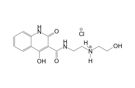 2-hydroxy-N-(2-{[(4-hydroxy-2-oxo-1,2-dihydro-3-quinolinyl)carbonyl]amino}ethyl)ethanaminium chloride