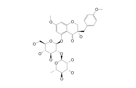 (-)-7-O-METHYLEUCOMOL-5-O-BETA-NEOHESPERIDOSIDE