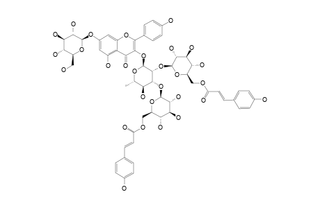 #23;TERNATUMOSIDE-XII;KAEMPFEROL-3-O-[BETA-D-6-O-[4-HYDROXY-(E)-CINNAMOYL]-GLUCOPYRANOSYL-(1->3)]-BETA-D-6-O-[4-HYDROXY-(E)-CINNAMOYL]-GLUCOPYRANOSYL-(1