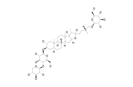 #8;TRIGONEOSIDE-XIB;26-O-BETA-D-GLUCOPYRANOSYL-2-ALPHA,3-BETA,22-XI,26-TETRAHYDROXY-(25R)-5-ALPHA-FUROSTANE-3-O-BETA-D-XYLOPYRANOSYL-(1->4)-BETA-D-GLUCOPYRANOS