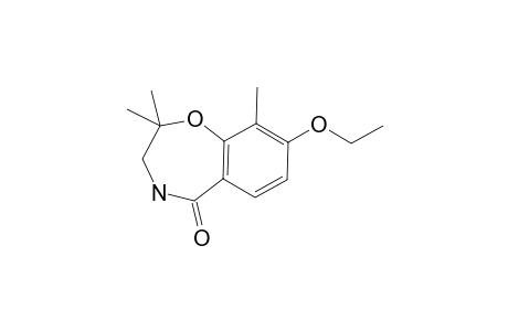 8-ETHOXY-2,3-DIHYDRO-2,2,9-TRIMETHYL-1,4-BENZOXAZEPIN-5(4H)-ONE