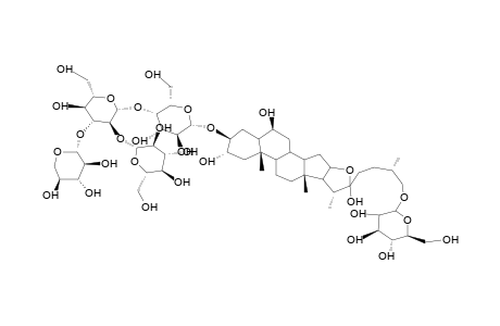 26-O-beta-D-GLUCOPYRANOSYL-25R-5alpha-FUROSTAN-2alpha,3beta,6beta,22KSI,26-PENTOL 3-O-beta-D-GLUCOPYRANOSYL-(1-2)-O-(beta-D-XYLOPYRANOSYL-(1-3))-O-beta-D-GLUCOPYRANOSYL-(1-4)-beta-D-GALACTOPYRANOSIDE