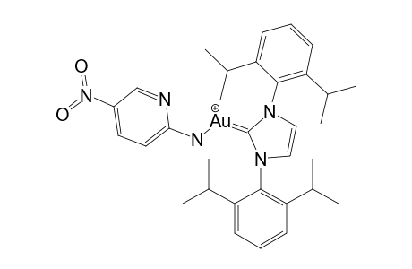 [1,3-BIS-(2,6-DIISOPROPYLPHENYL)-IMIDAZOL-2-YLIDENE]-[(5-NITROPYRIDIN-2-YL)-AMINO]-GOLD-COMPLEX