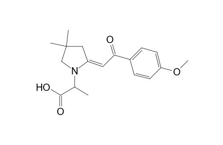 2-[(2E)-2-[2-(4-methoxyphenyl)-2-oxidanylidene-ethylidene]-4,4-dimethyl-pyrrolidin-1-yl]propanoic acid