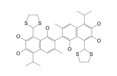 8,8'-BIS-[1,3]-DITHIOLAN-2-YL-5,5'-DIISOPROPYL-3,3'-DIMETHYL-[2,2']-BINAPHTHALENYL-1,6,7,1',6',7'-HEXAOL