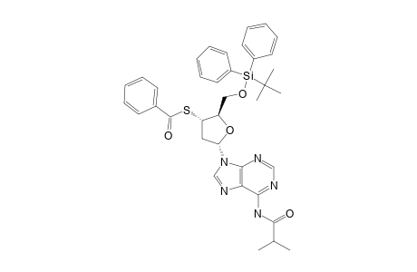 9-(3-BENZOYLTHIO-5-O-TERT.-BUTYLDIPHENYLSILYL-2,3-DIDEOXY-ALPHA-D-ERYTHRO-PENTAFURANOSYL)-6-ISOBUTYRYLAMINOPURINE