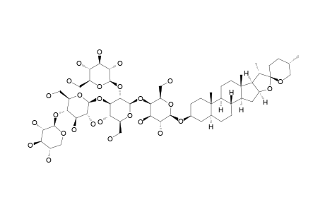 #11;SAPONIN-6;3-O-[BETA-D-XYLOPYRANOSYL-(1->4)-[BETA-D-GLUCOPYRANOSYL-(1->3)-[BETA-D-GLUCOPYRANOSYL-(1->2)]-BETA-D-GLUCOPYRANOSYL-(1->4)-BETA-D-GALACTOPYRANOSY