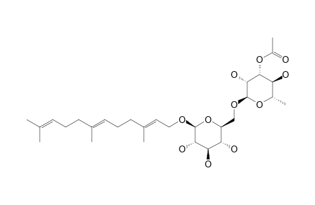 CRENULATOSIDE_B;1-O-[3-O-ACETYL-ALPHA-L-RHAMNOPYRANOSYL-(1->6)-BETA-D-GLUCOPYRANOSYL]-(2-E,6-E)-FARNESOL