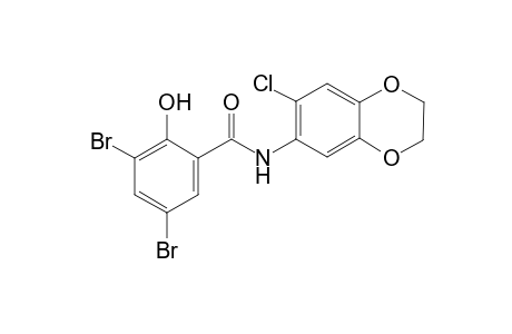 3,5-Dibromo-N-(7-chloro-2,3-dihydro-1,4-benzodioxin-6-yl)-2-hydroxybenzamide