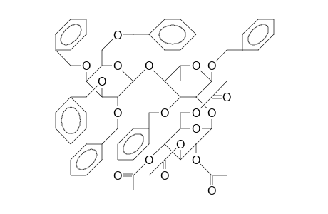 Bzl 3-O-bzl-2-O-(2,3,4,6-tetraac-B-D-glucopyranosyl)-4-O-(2,3,4,6-tetrabzl-A-D-galactopyranosyl)-A-L-rhamnopyranoside