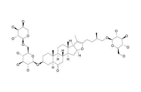 26-O-BETA-D-GLUCOPYRANOSYL-3-BETA,26-DIHYDROXY-(25R)-5-ALPHA-FUROSTAN-20(22)-EN-6-ONE-3-O-ALPHA-L-ARABINOPYRANOSYL-(1->6)-BETA-D-GLUCOPYRANOSIDE