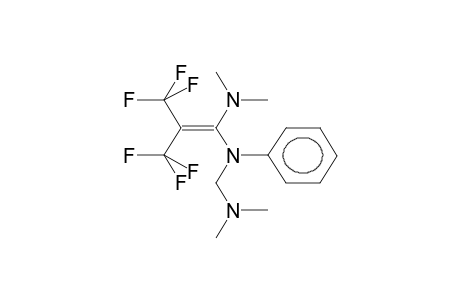 BIS(TRIFLUOROMETHYL)KETENE, N,N-DIMETHYL-N'-PHENYL-N'-DIMETHYLAMINOMETHYLAMINAL