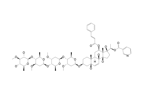 STEPHANOSIDE_P;12-O-CINNAMOYL-20-O-NICOTINOYL-(20-S)-PREGN-6-ENE-3-ETA,5-ALPHA,8-BETA,12-BETA,14-BETA,17-BETA,20-HEPTAOL_3-O-BETA-THEVETOPYRANOSYL