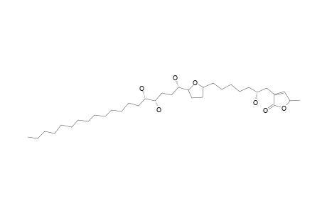 3;GIGANTETROCIN-B;(5S)-3-[(2R)-2-HYDROXY-7-[TETRAHYDRO-5-[(1S,4R,5R)-1,4,5-TRIHYDROXYNONADECYL]-FURAN-2-YL]-HEPTYL]-5-METHYLFURAN-2-(5H)-ONE