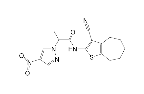 1H-Pyrazole-1-acetamide, N-(3-cyano-5,6,7,8-tetrahydro-4H-cyclohepta[b]thiophen-2-yl)-.alpha.-methyl-4-nitro-