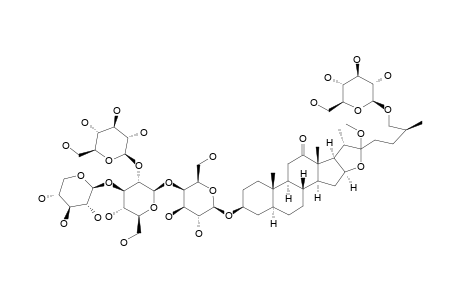 CHLOROMALOSIDE_B;26-BETA-D-GLUCOPYRANOSYL-22-HYDROXY-25-(S)-5-ALPHA-FUROSTANE-3-BETA,26-DIOL-3-O-BETA-D-GLUCOPYRANOSYL-(1->2)-[BETA-D-