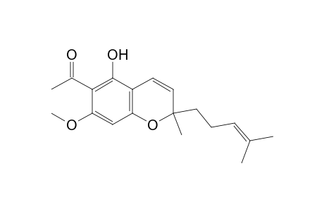 1-[5-hydroxy-7-methoxy-2-methyl-2-(4-methyl-3-pentenyl)-2H-chromen-6-yl]ethanone