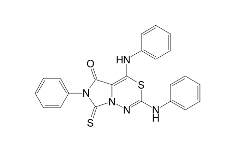 5H-Imidazo[1,5-d][1,3,4]thiadiazin-5-one, 6,7-dihydro-6-phenyl-2,4-bis(phenylamino)-7-thioxo-