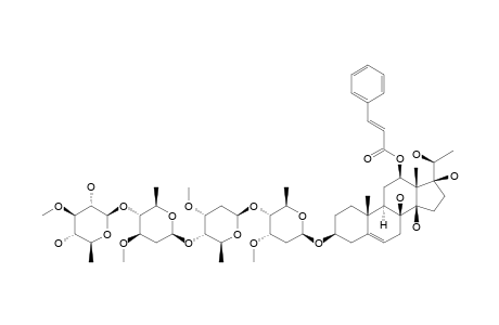 STEPHANOSIDE_I;12-O-CINNAMOYLSARCOSTIN_3-O-BETA-D-THEVETOPYRANOSYL-(1->4)-BETA-D-OLEANDROPYRANOSYL-