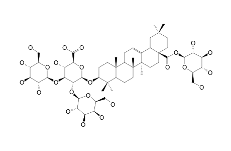 POLYSCIOSIDE-F;3-O-[BETA-D-GLUCOPYRANOSYL-(1->3)-[BETA-D-GALACTOPYRANOSYL-(1->2)]-BETA-D-GLUCURONOPYRANOSYL]-OLEANOLIC-ACID-28-O-BETA-D-GLUCOPYRANO