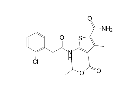 isopropyl 5-(aminocarbonyl)-2-{[(2-chlorophenyl)acetyl]amino}-4-methyl-3-thiophenecarboxylate