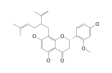 LEACHIANONE_A;5,7,4'-TRIHYDROXY-8-LAVANDULYL-2'-METHOXYFLAVANONE