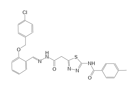 N-{5-[2-((2E)-2-{2-[(4-chlorobenzyl)oxy]benzylidene}hydrazino)-2-oxoethyl]-1,3,4-thiadiazol-2-yl}-4-methylbenzamide