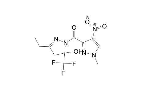 3-ethyl-1-[(1-methyl-4-nitro-1H-pyrazol-3-yl)carbonyl]-5-(trifluoromethyl)-4,5-dihydro-1H-pyrazol-5-ol